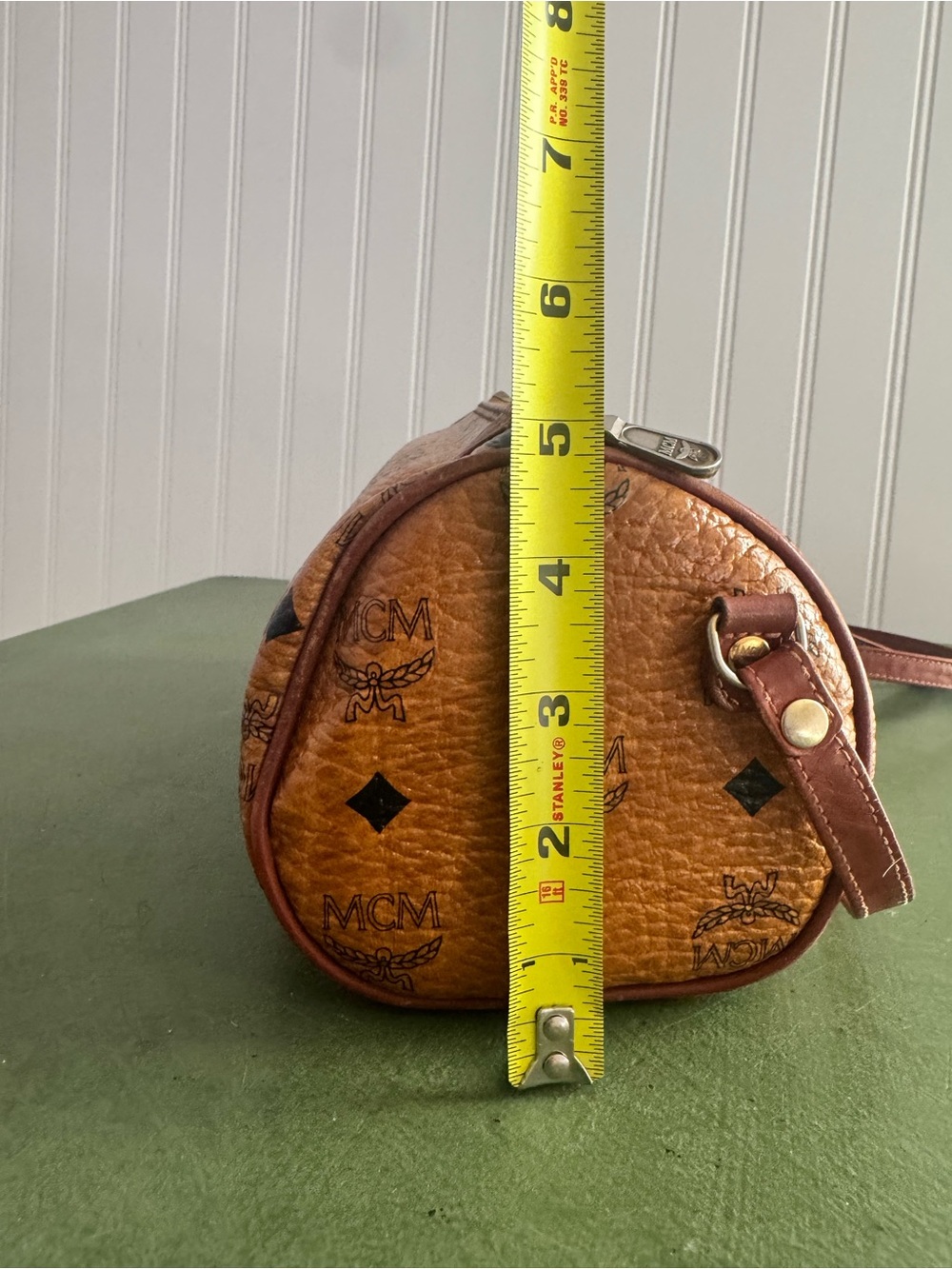 MCM Visetos X-Body Small Barrel Bag in Cognac Leather *Italy* - Picture 12 of 13